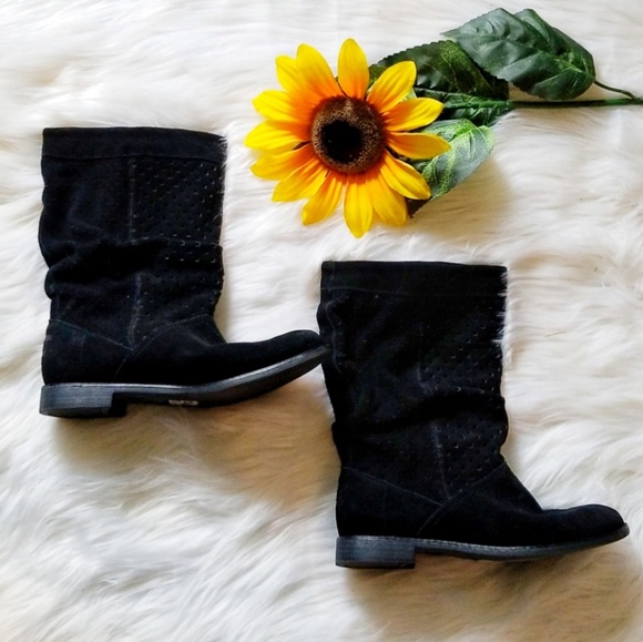 Toms Shoes - TOMS Black Serra Suede Perforated Boots